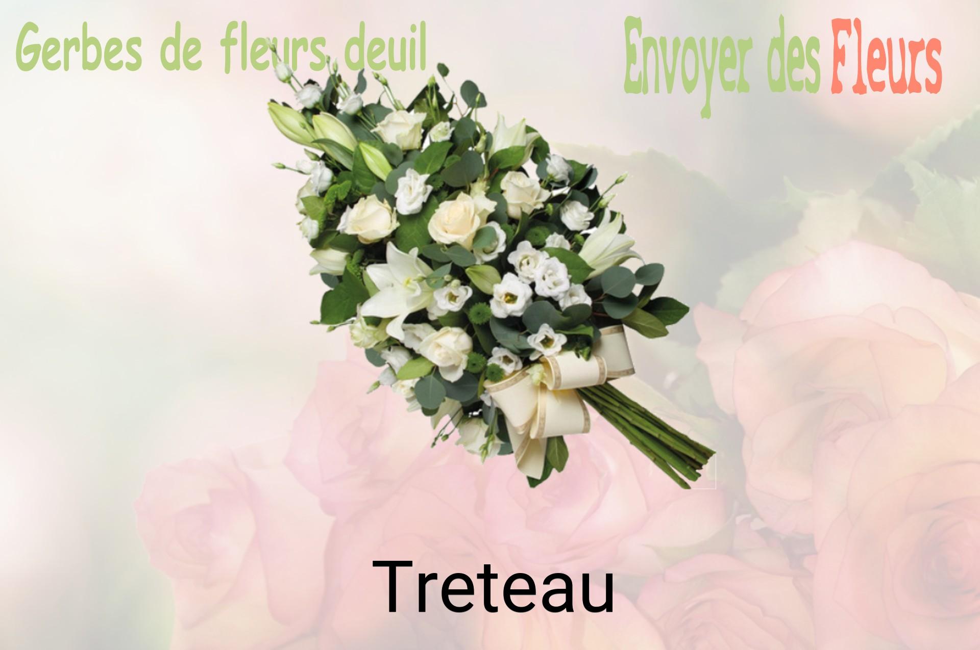 Gerbe de fleurs de deuil livrée à Treteau